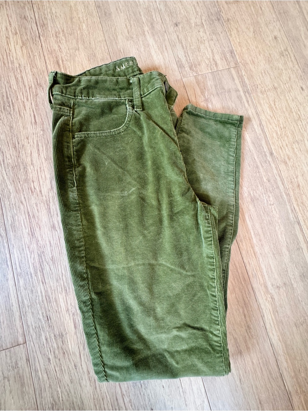 American Eagle Outfitters Olive Green Corduroy Skinny Pants
